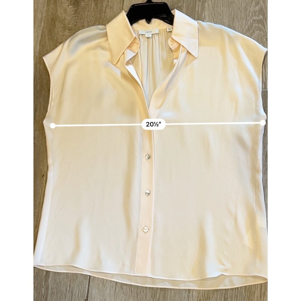 Vince Cap Sleeve Ruched Back Blouse top shirt size S - Picture 8 of 10
